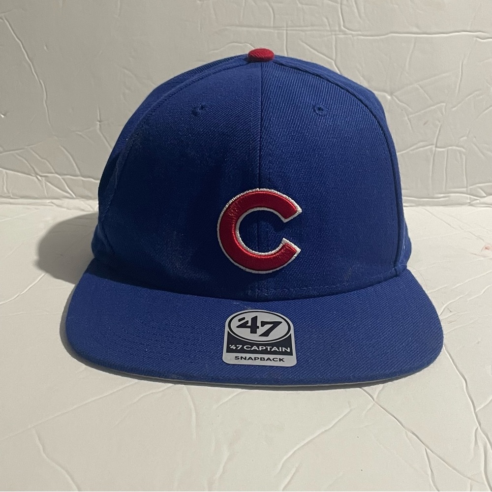 ‘47 Brand Captain Snapback Cubs Blue And Red Fuzzy One Size Fits All Unisex Hat